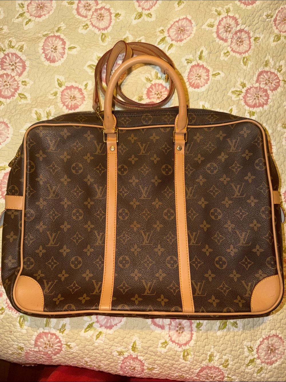Brown Monogram Canvas Travel Briefcase 12”x 15”